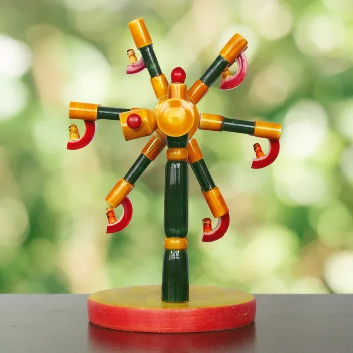 Channapatna Eco-friendly Wooden Gaint Wheel Toy: 5×9 Inche