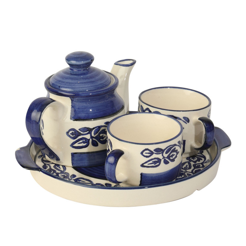 Tea Set Khurja Pottery | 28 x 23 x 10 cm | 400Ml