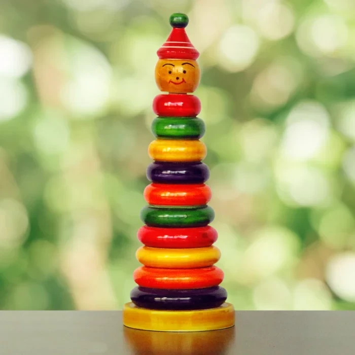 Channapatna Eco-friendly Wooden Toy – Stacking Rings : 8 Inche